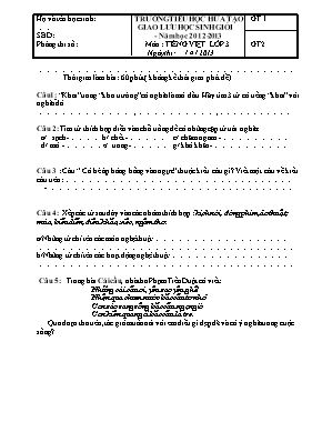 Đề giao lưu học sinh giỏi môn Tiếng Việt + Toán Lớp 3 - Năm học 2012-2013 - Trường TH Hứa Tạo